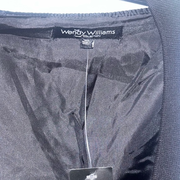 NWT Wendy Williams Black White Long Cardigan Kimono Sleeve Bomber Style … - Picture 5 of 6